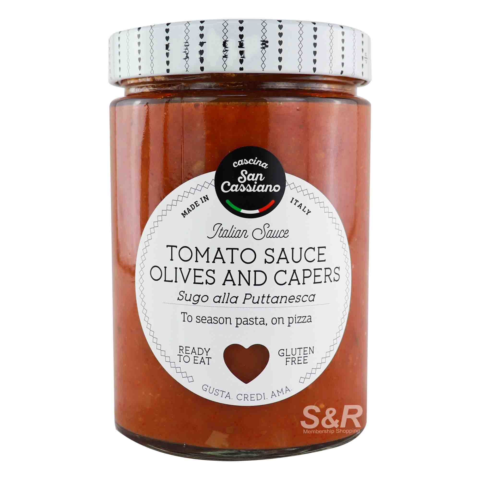 Cascina San Cassiano Olives And Capers Italian Tomato Sauce 540g